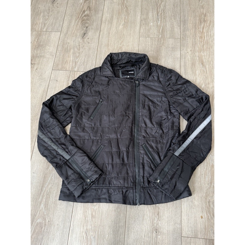 Hurley Womens Size‎ Medium Black Collared Neck Athletic Running Full Zip Jacket